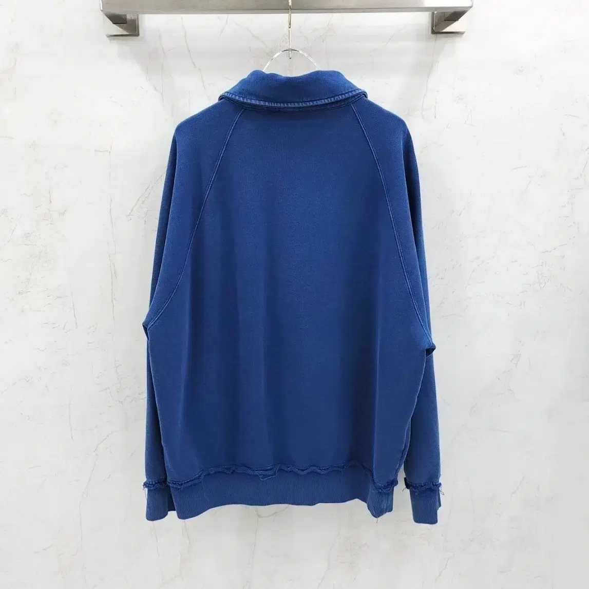 XS / ミュウミュウブルーコットンポロスウェットシャツ MJL914